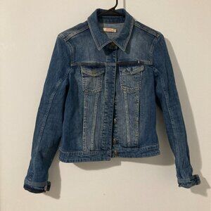 DDP Denim Jacket Women M French Classic Casual Preppy Long Sleeve Cotton